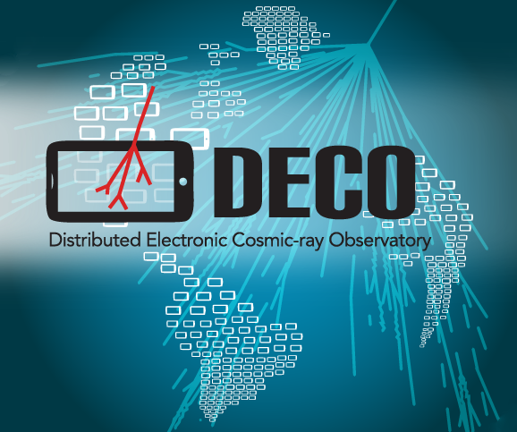 DECO logo over world map